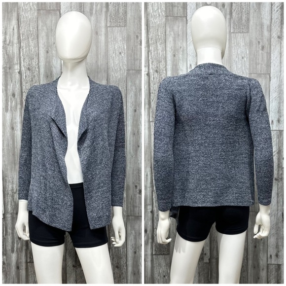 Barefoot Dreams Heathered Blue Cardigan [L14] - Picture 2 of 6